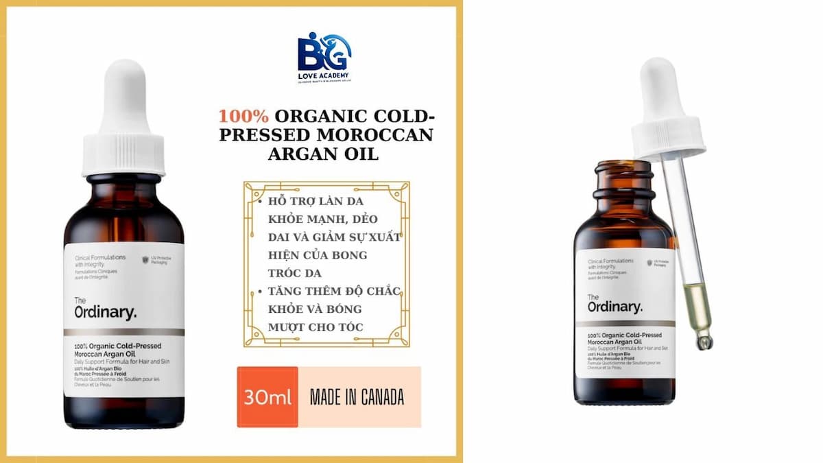 Dầu dưỡng da và tóc The Ordinary 100% Organic Cold-Pressed Moroccan Argan Oil